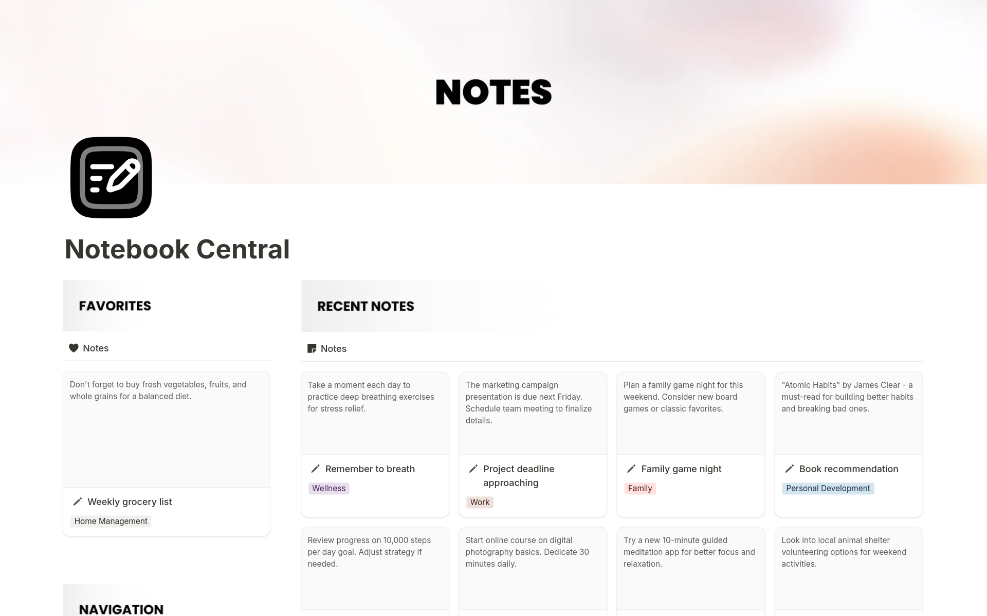 Notebook Central (Note-Taking & Organization) Template by mrpugo ...