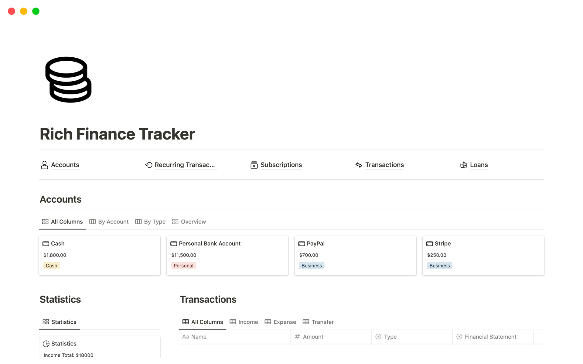 Automate your Finance Tracking in Notion
