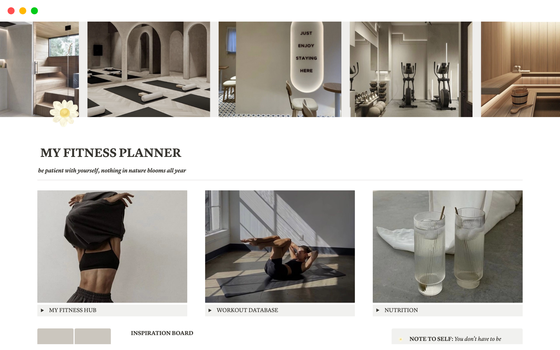 MY FITNESS PLANNER Notion Template