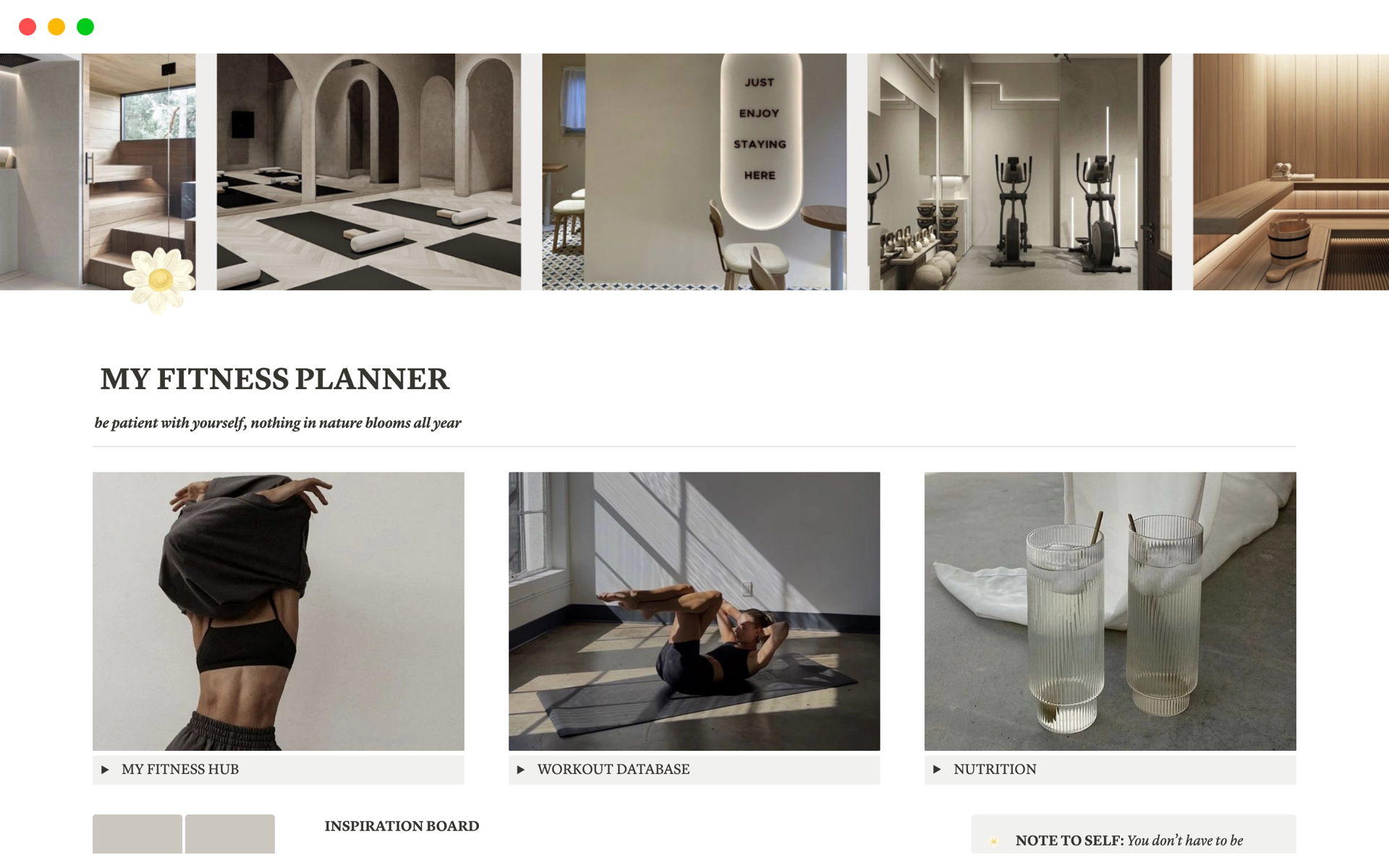 Vista previa de una plantilla para  MY FITNESS PLANNER