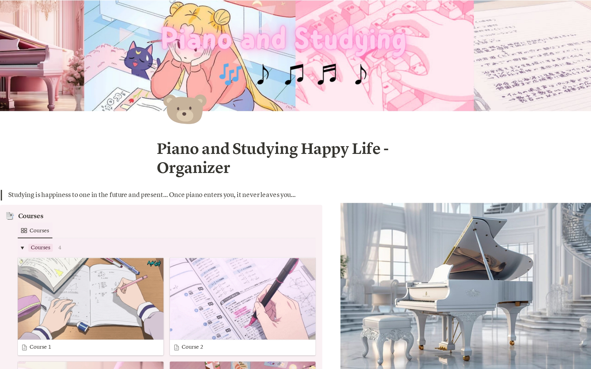 A template preview for Academic Organizer - Cute, Motivating, Aesthetic