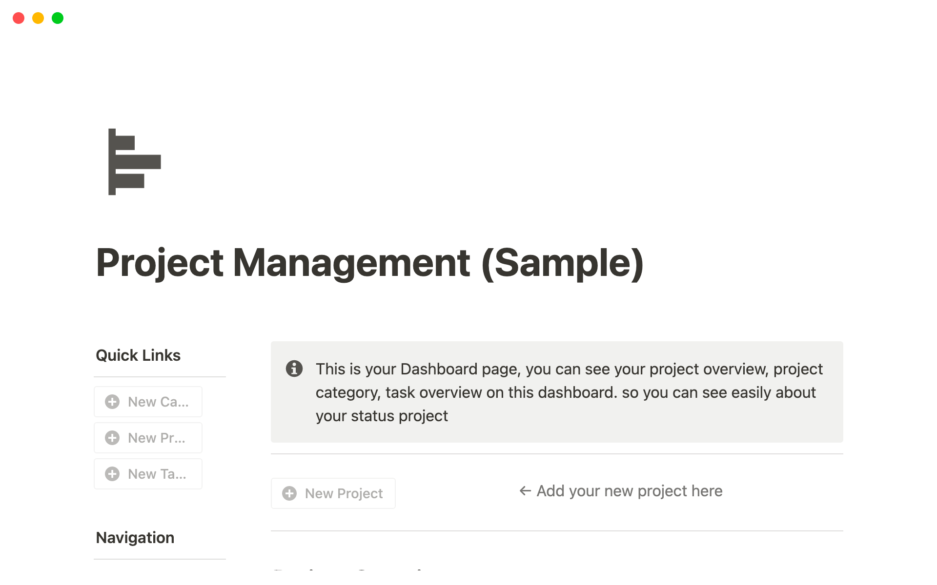 A template preview for Task & Project Management