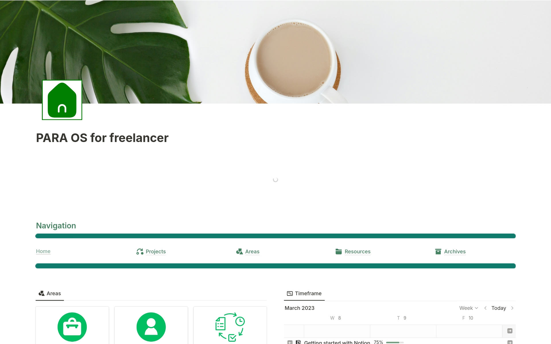 Unlock your freelancing potential with PARA OS for Freelancer, the meticulously crafted Notion template designed to streamline your workflow and supercharge your productivity. Inspired by the revolutionary PARA method (Projects, Areas, Resources, Archives), this template is your 