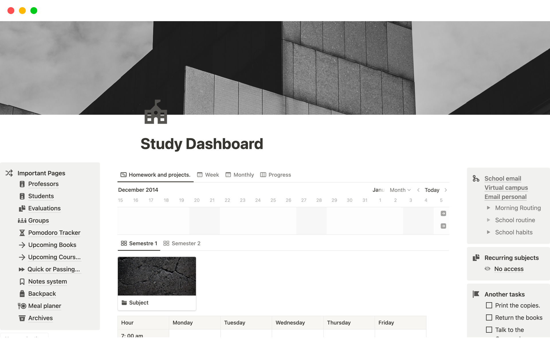 A template preview for Super Study Dashboard