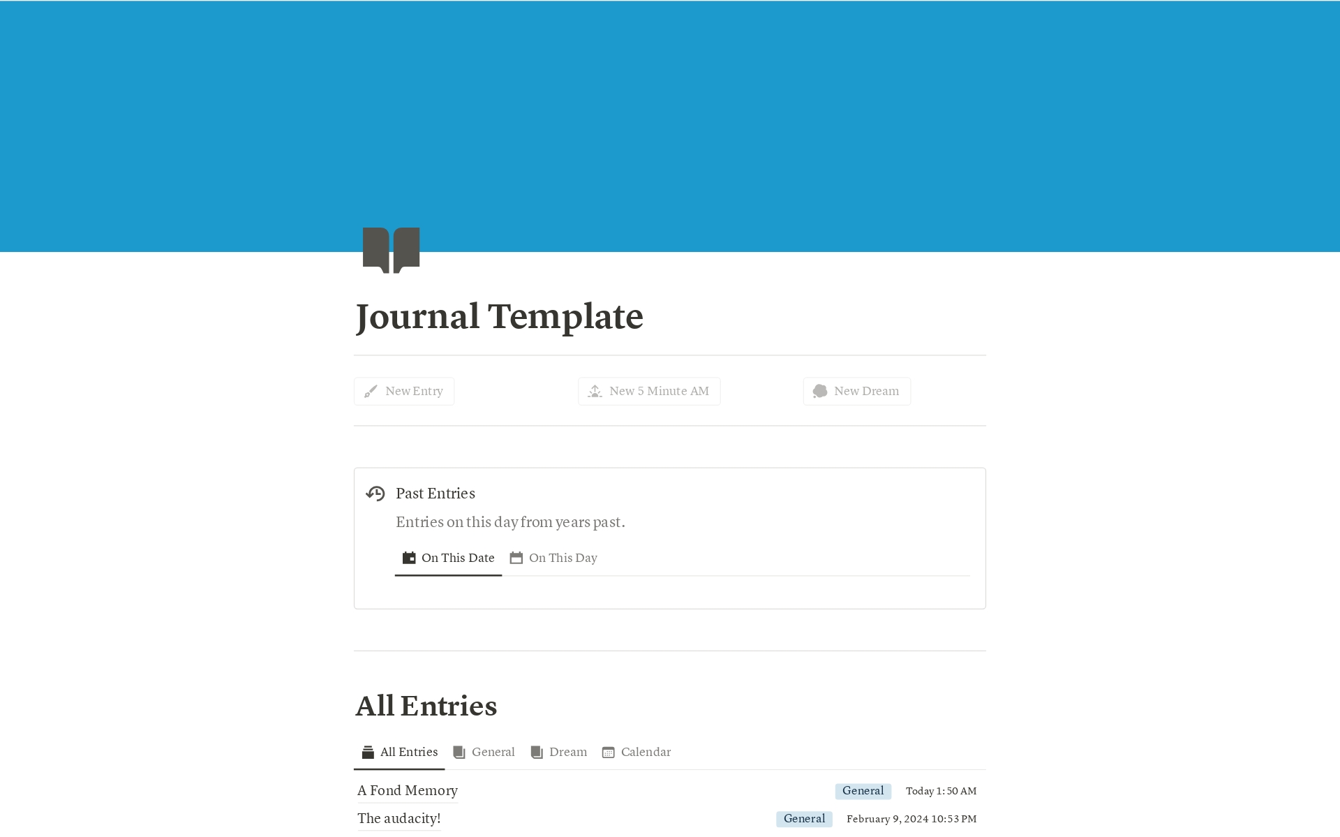 Simple Journal Template By Andreas Reif Notion Marketplace Simple journal template by andreas reif notion marketplace