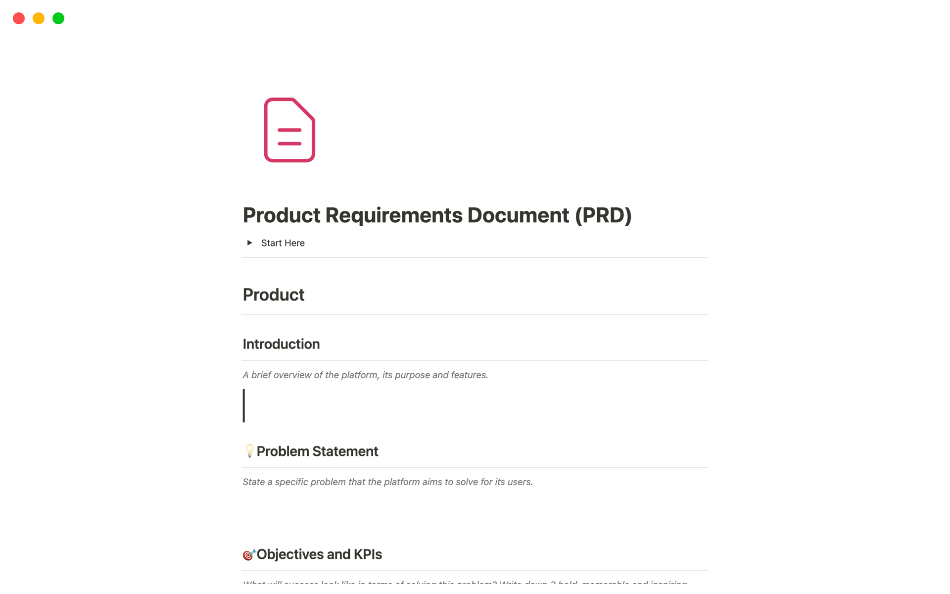 Product Requirements Document Prd Notion Template Product Requirements Document Prd Notion Template
