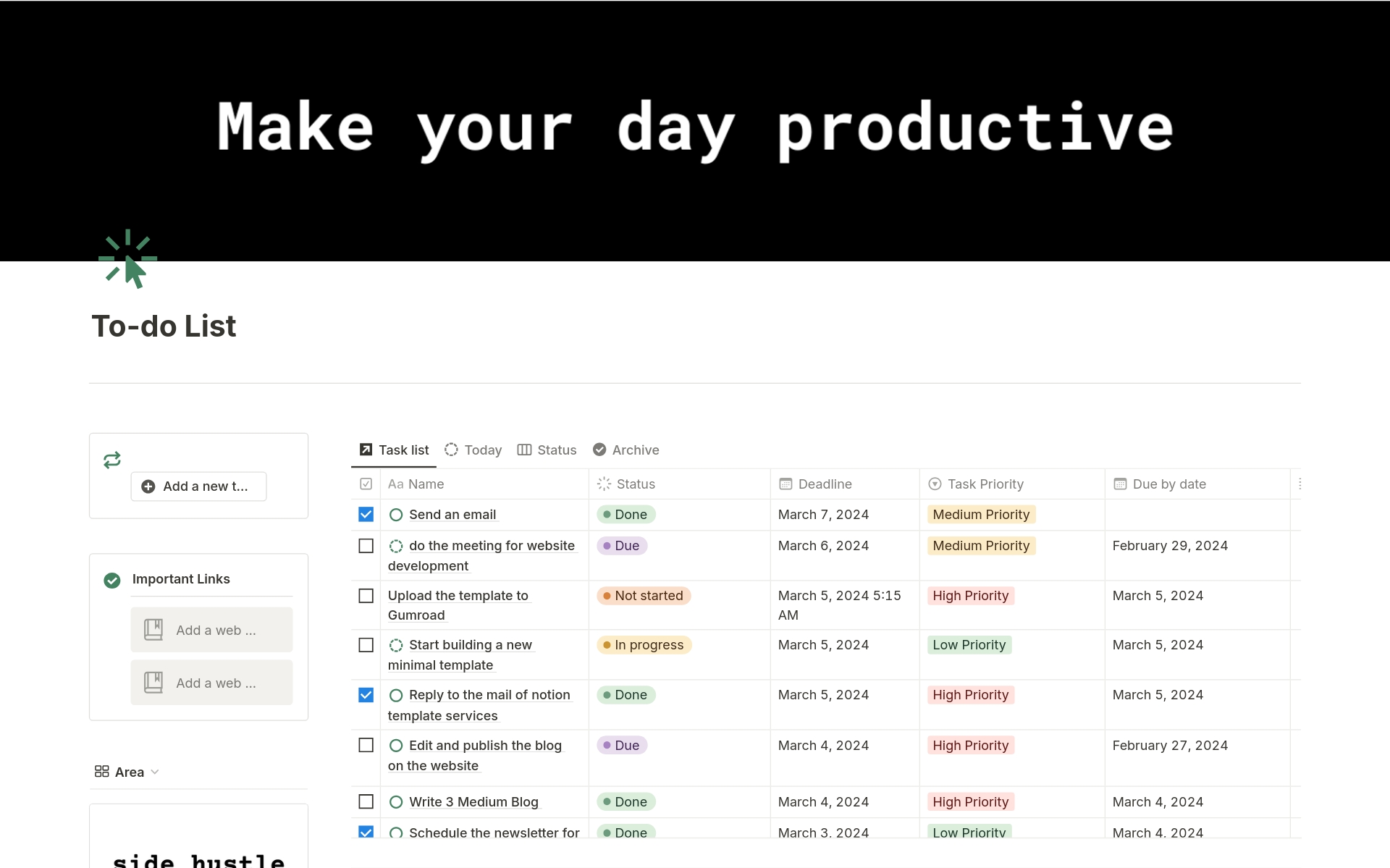 Todo list Template Notion Marketplace(04)
