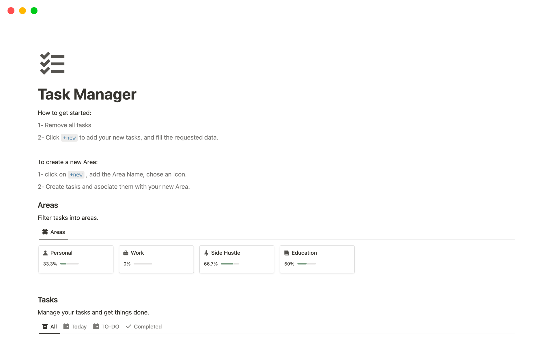 Task Manager Template | Notion Marketplace