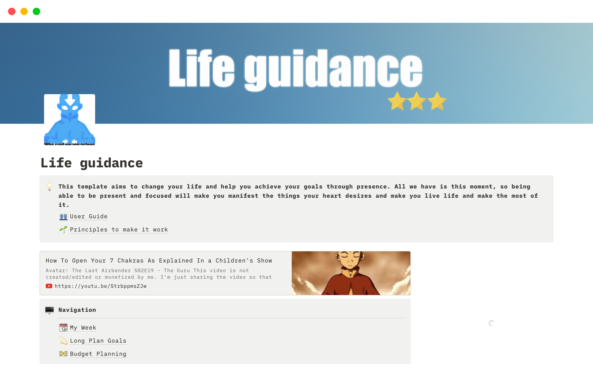 A template preview for Life guidance