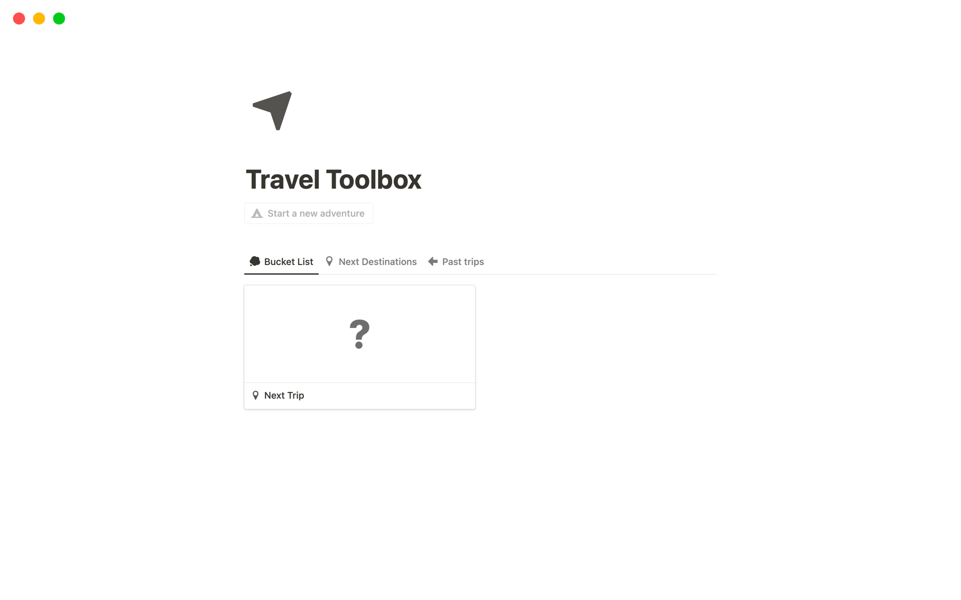 A template preview for Travel Toolbox 