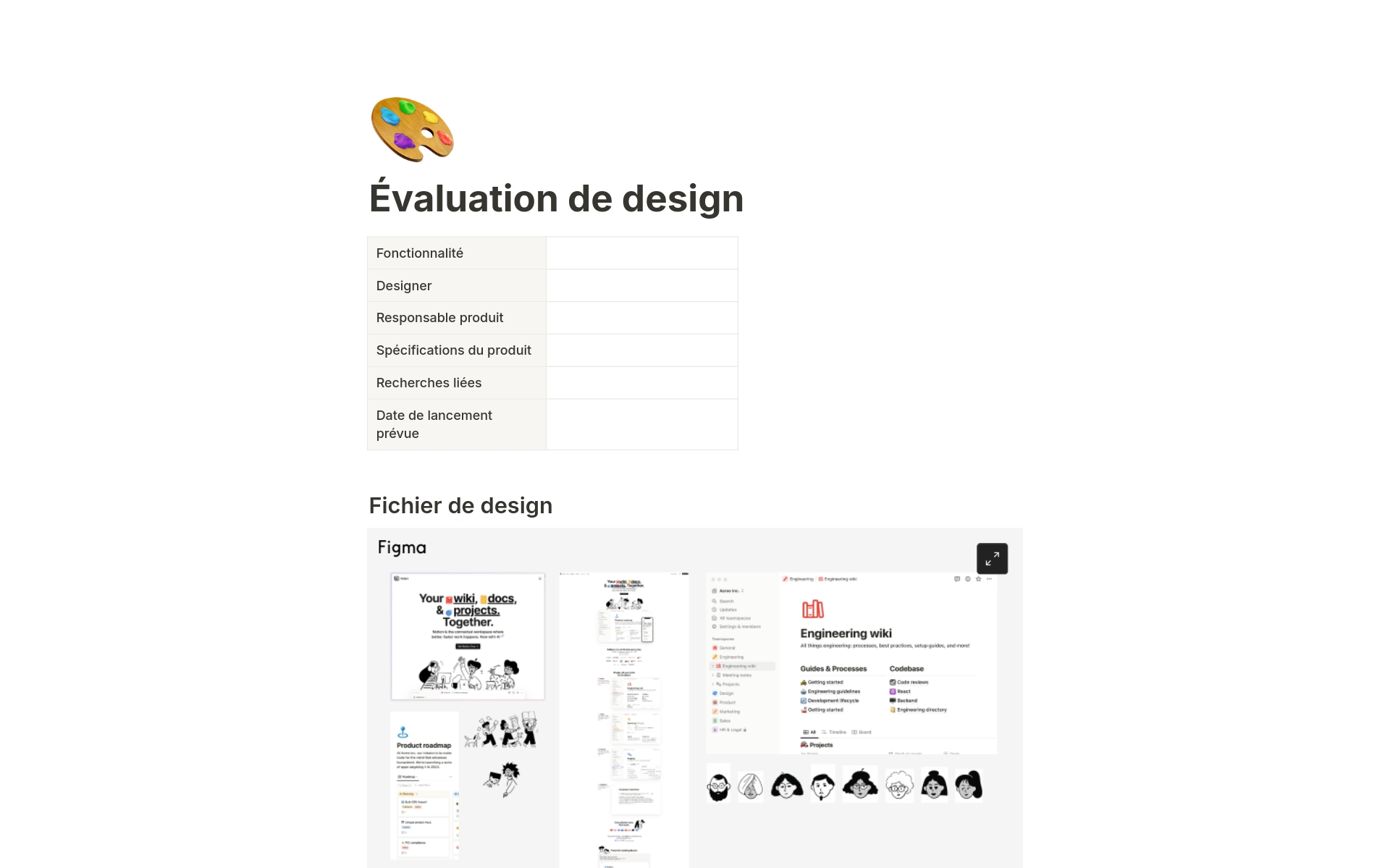 Une structure simple pour vous aider à organiser vos évaluations de design.