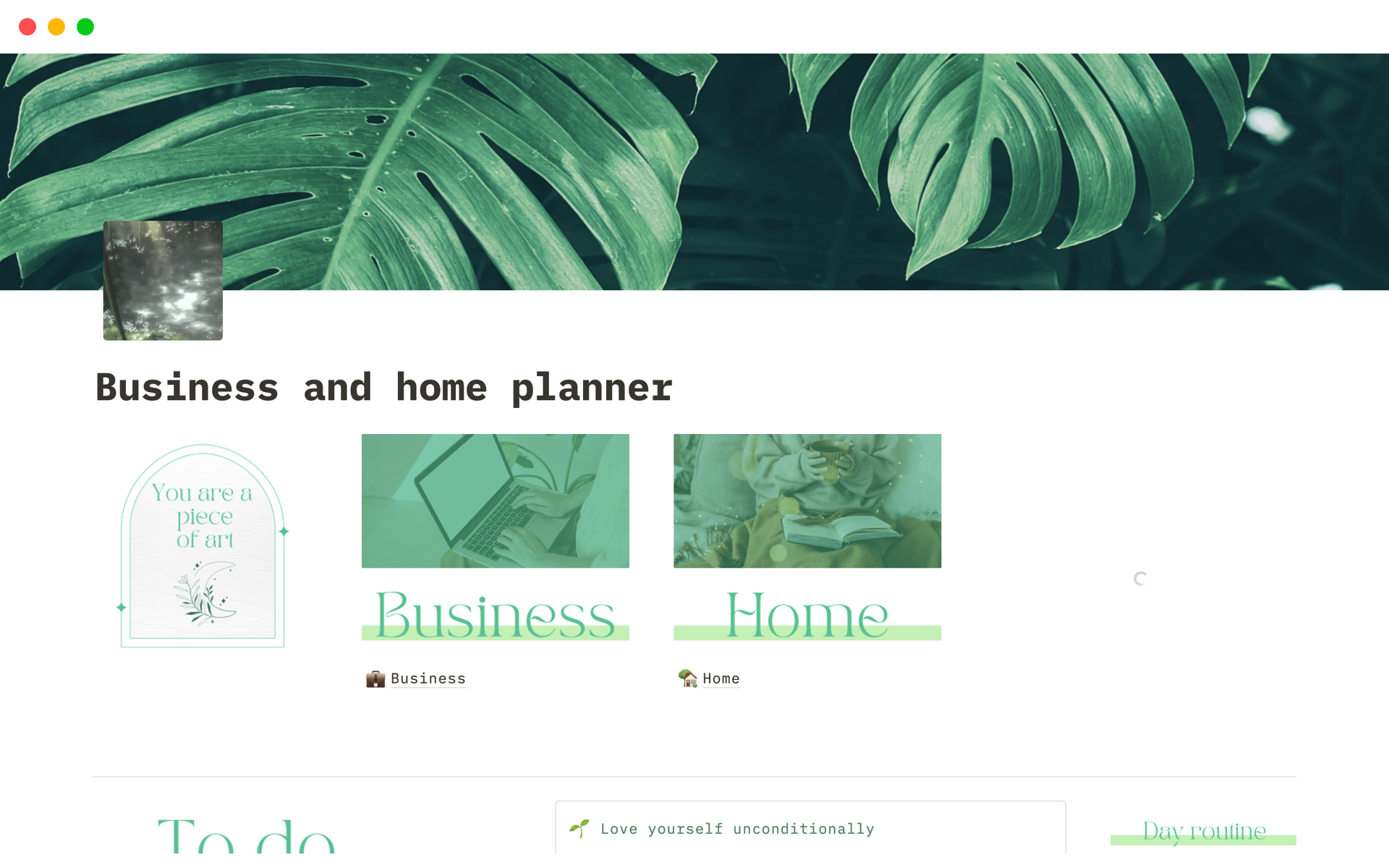 A template preview for Aesthetic Business & Home Planner 