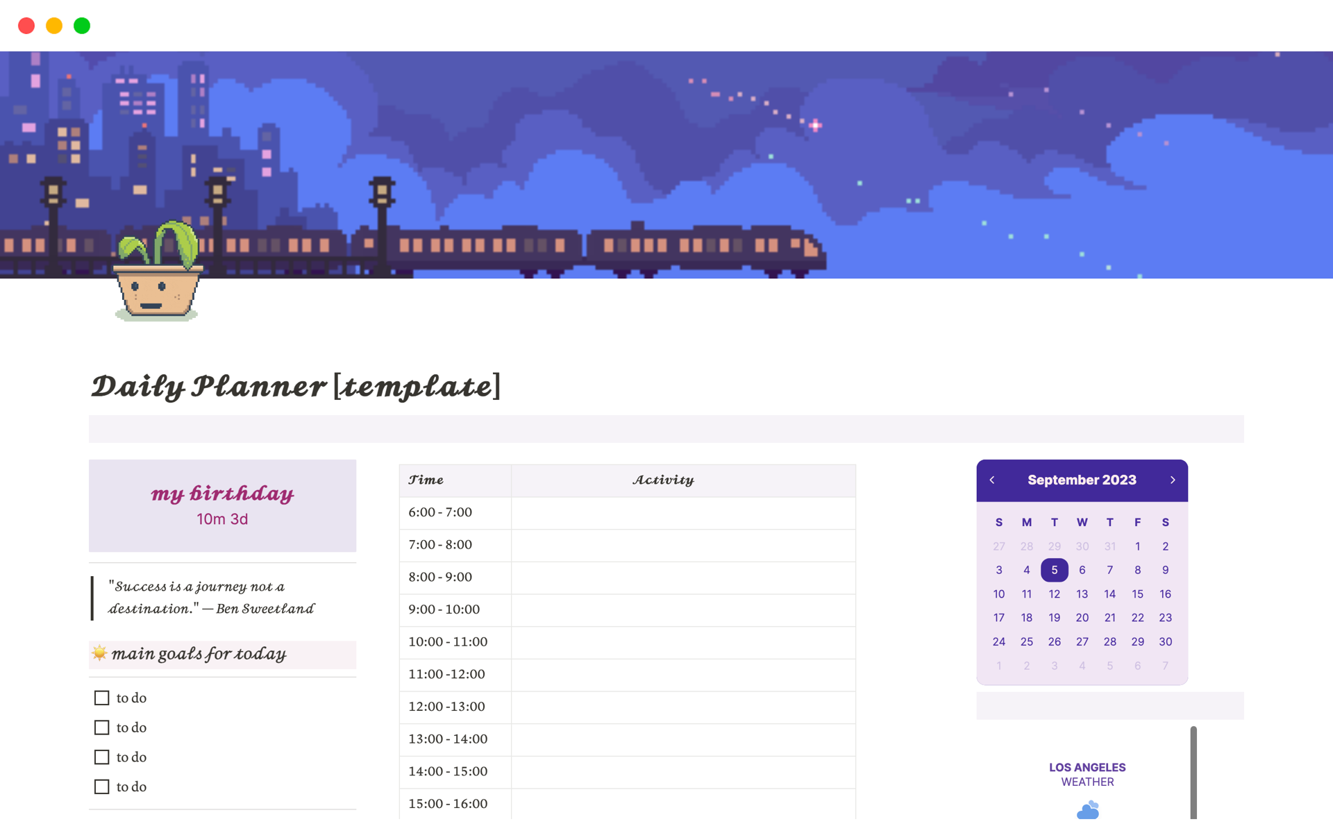 Daily Planner by Noaz Notion Template