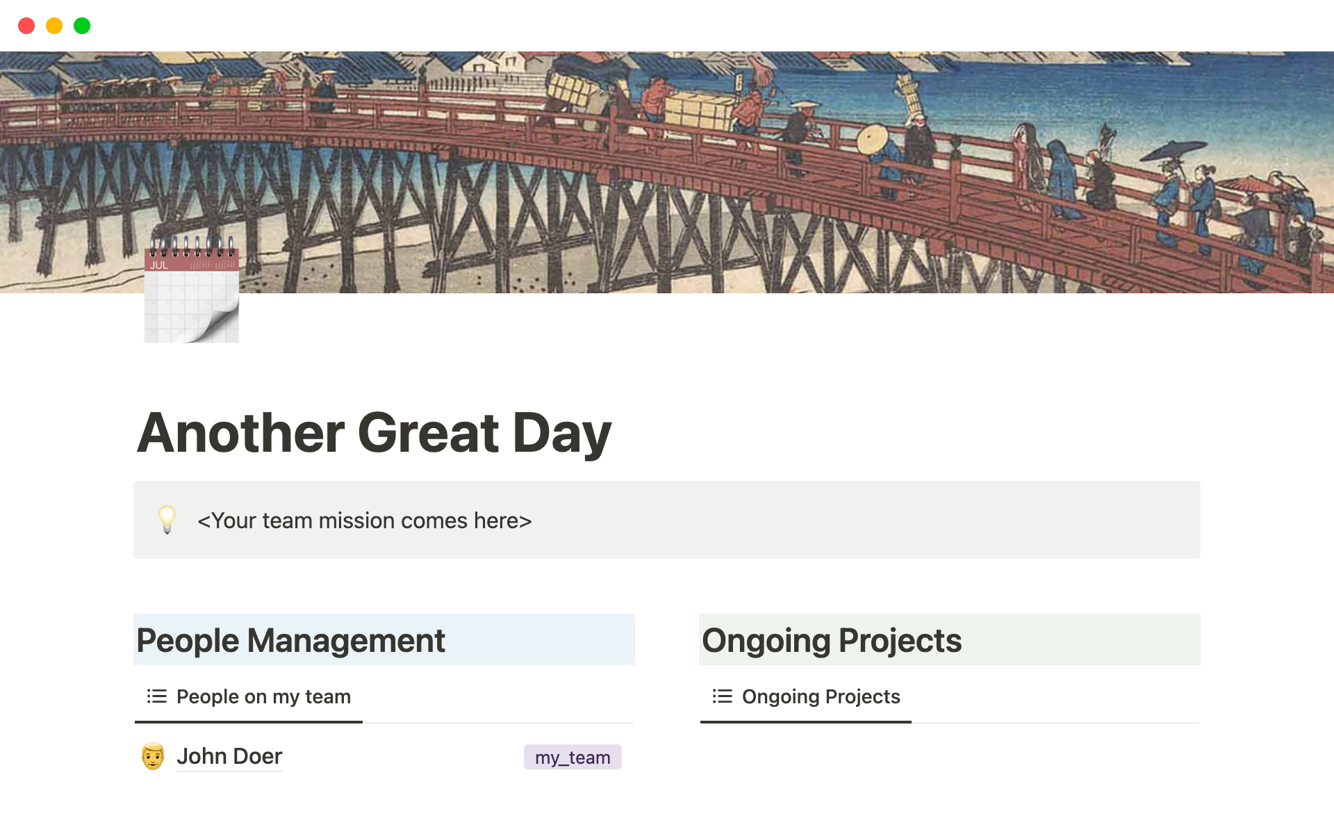 A template preview for The Daily Engineering Management