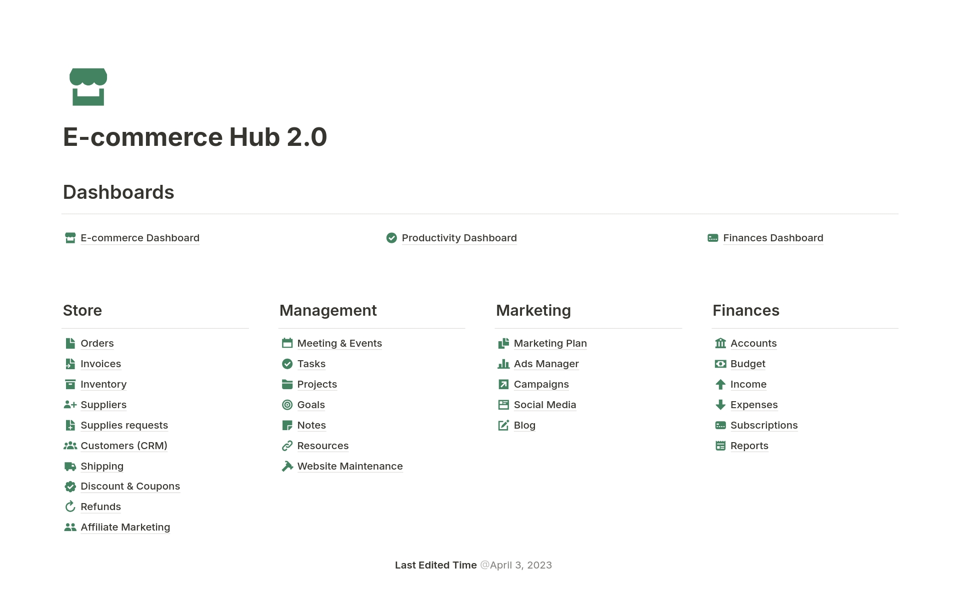 A template preview for E-commerce Hub