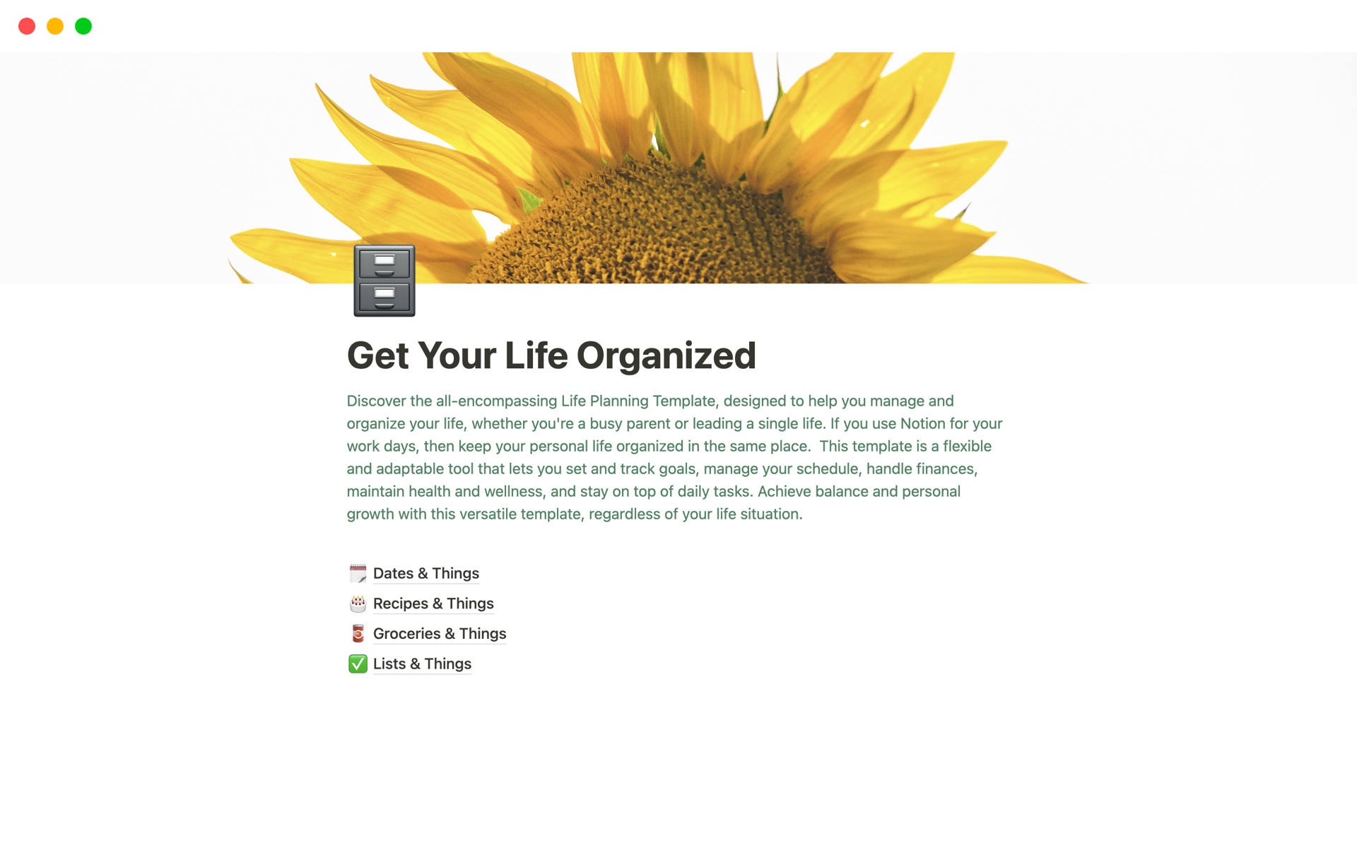 Unlock the ultimate organization template, designed to bring order to your daily life with comprehensive checklists, dynamic calendars, timely reminders, curated lists, and so much more. Perfect for anyone looking to streamline their daily routine and maximize productivity.