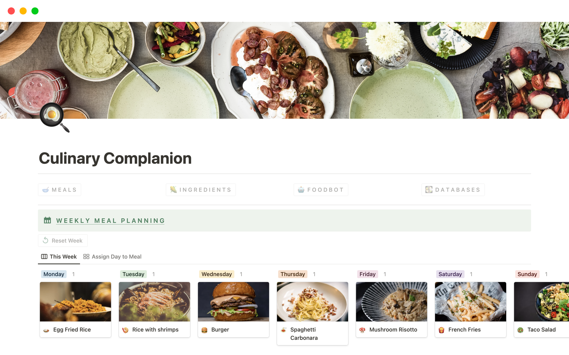 The "Culinary Complanion" Notion template is a versatile meal planning and recipe management tool that offers organized categories, a shopping list, a meal planner, and other features to streamline culinary tasks and enhance cooking experiences.