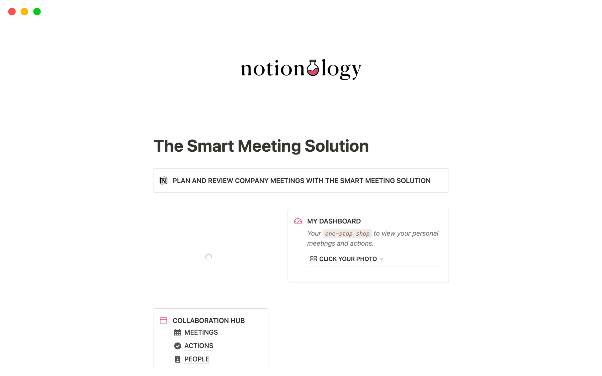 A template preview for The Smart Meeting Solution