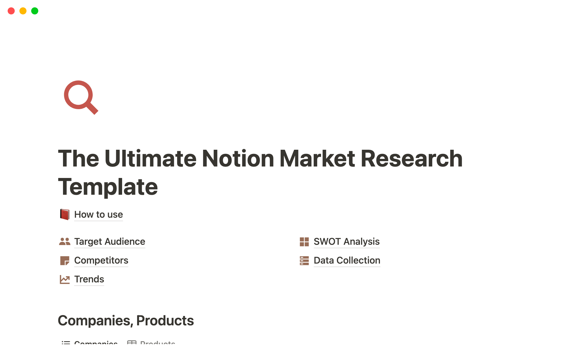 The Ultimate Notion Market Research Template님의 템플릿 미리보기