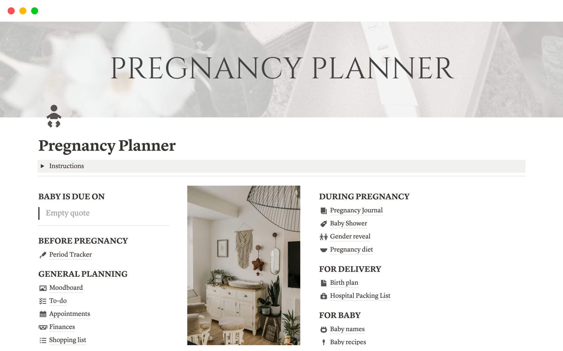 Pregnancy Planner Notion Template