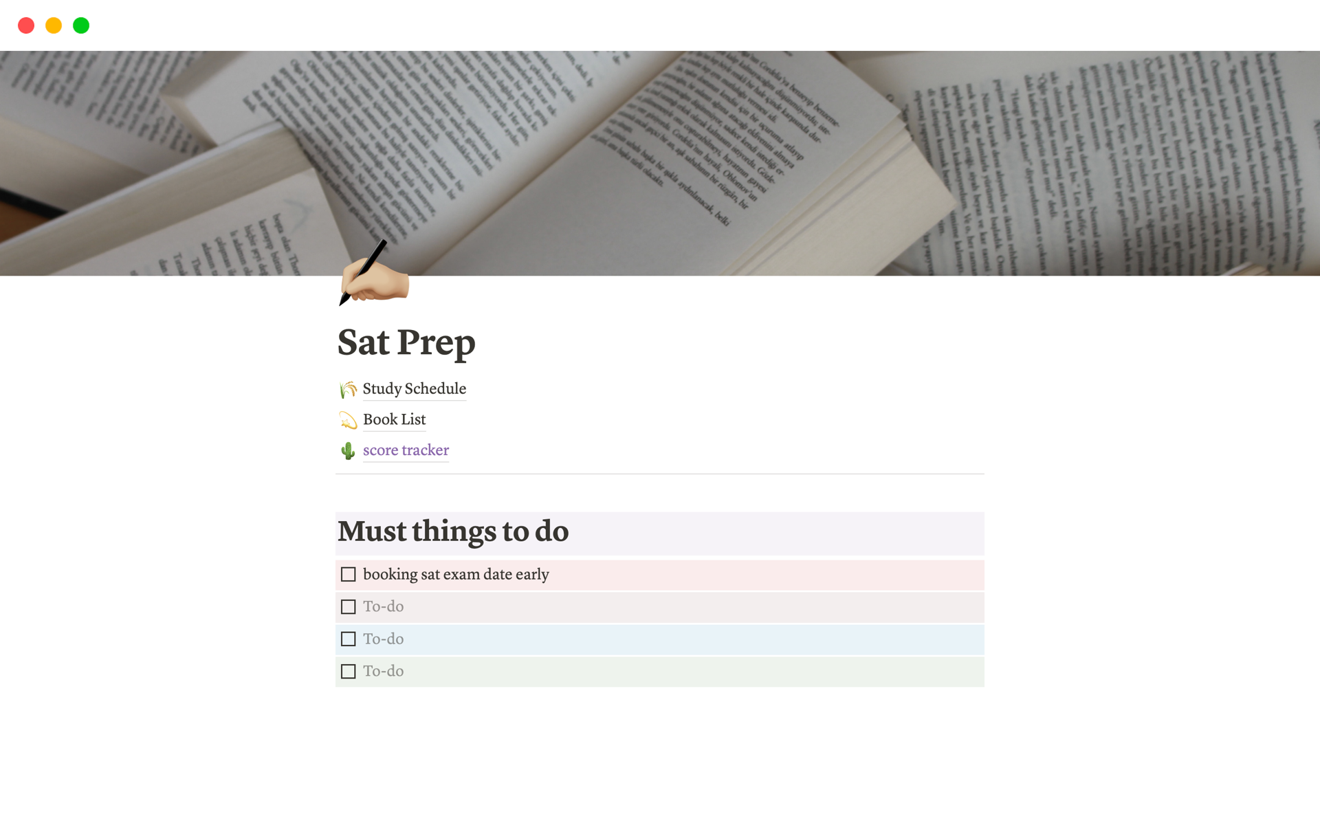 A template preview for Sat Prep
