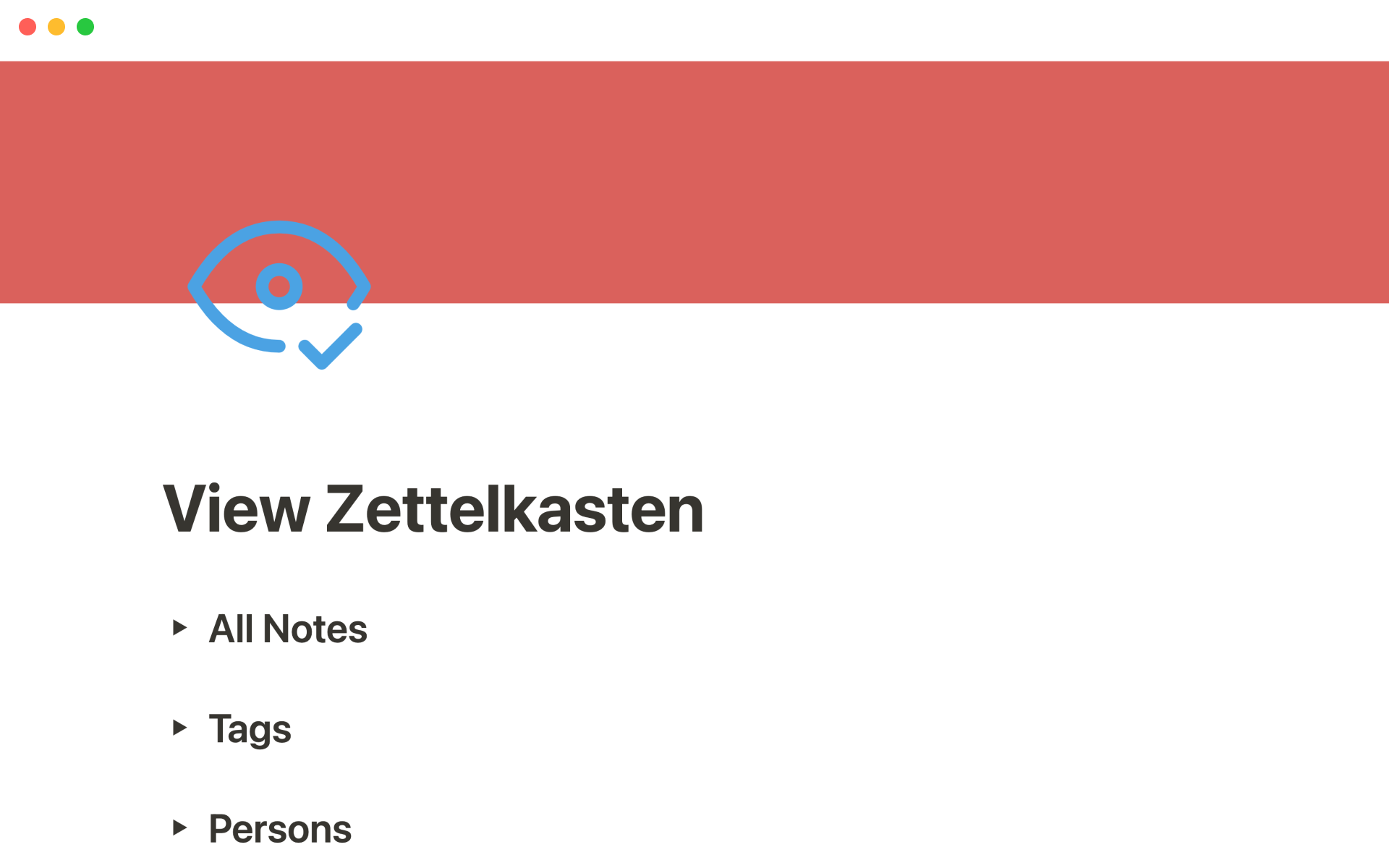A template preview for Zettelkasten personal knowledge management