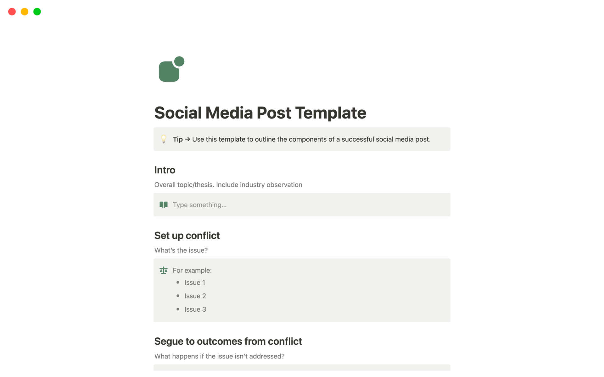 A template preview for Social Media Post