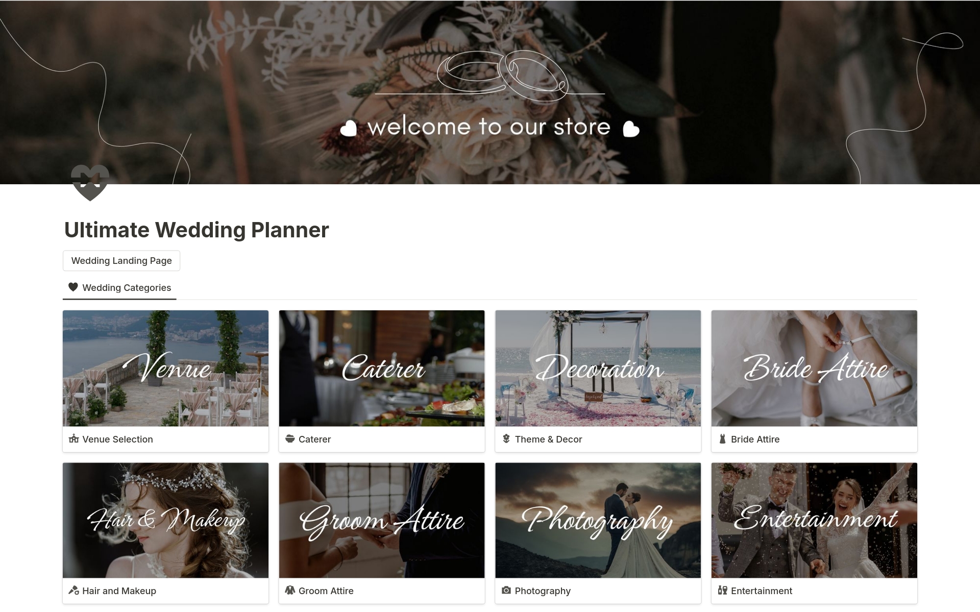 A template preview for Ultimate Wedding Planner