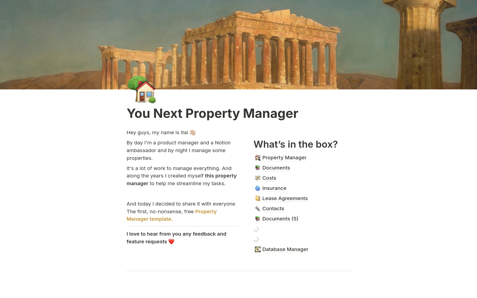 You Next Property Manager Notion Template