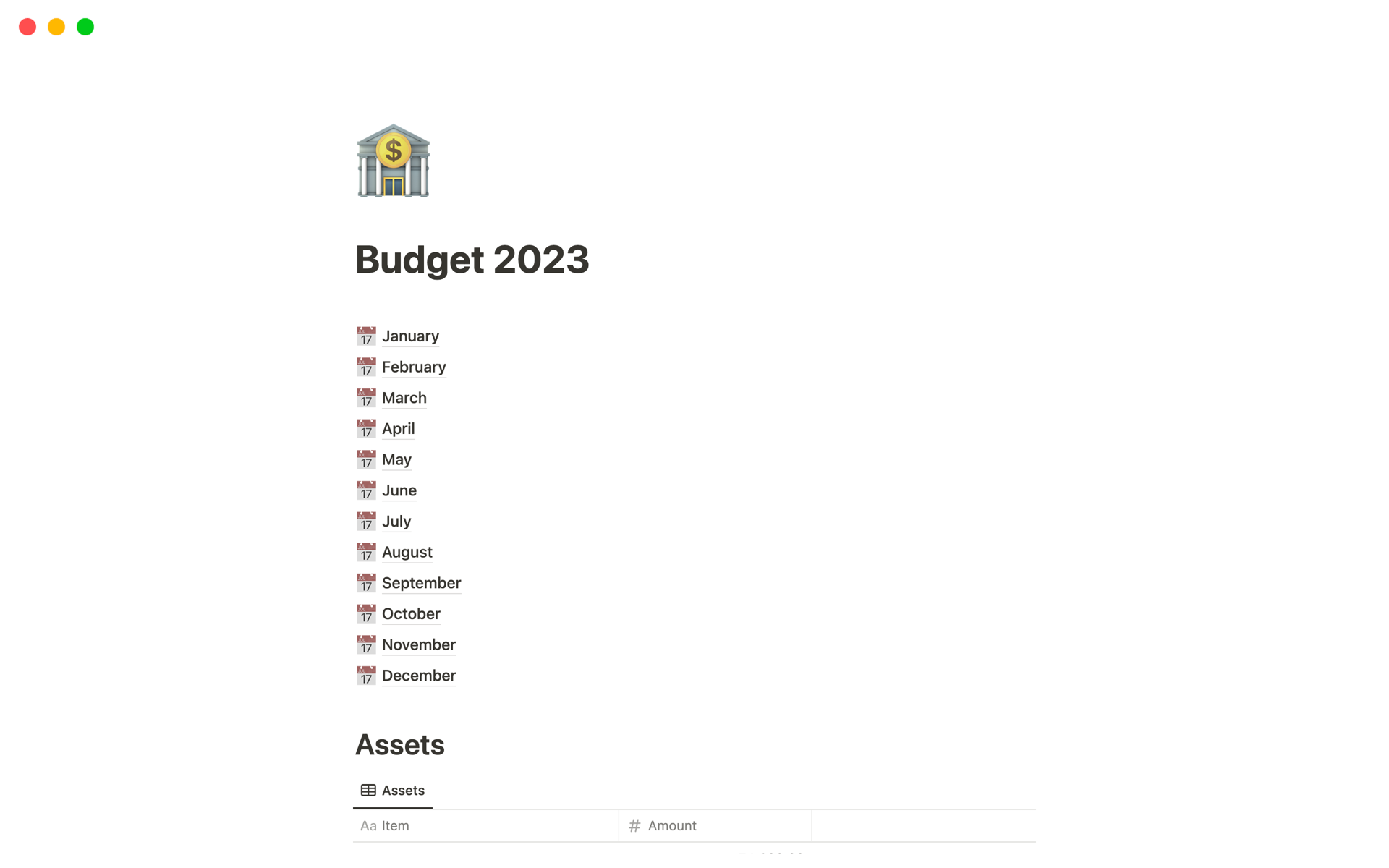 Vista previa de plantilla para Budget 2023