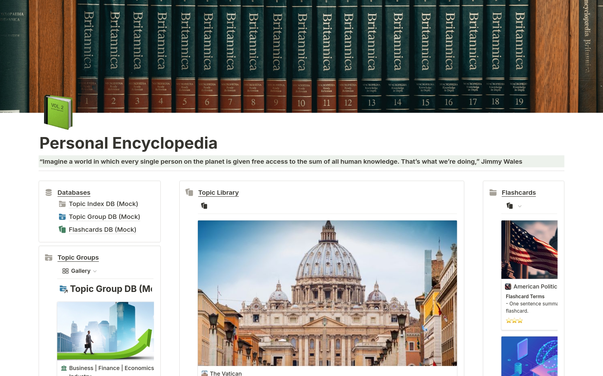 Personal Encyclopedia by Mission Accomplished | Notion Template