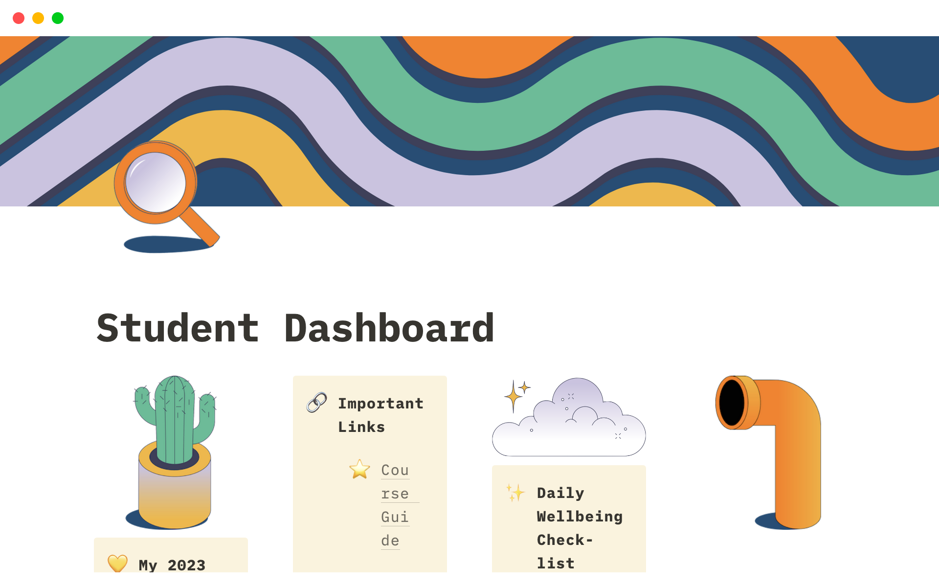 Keep track of assignments, notes and tasks with motivating style ☀️