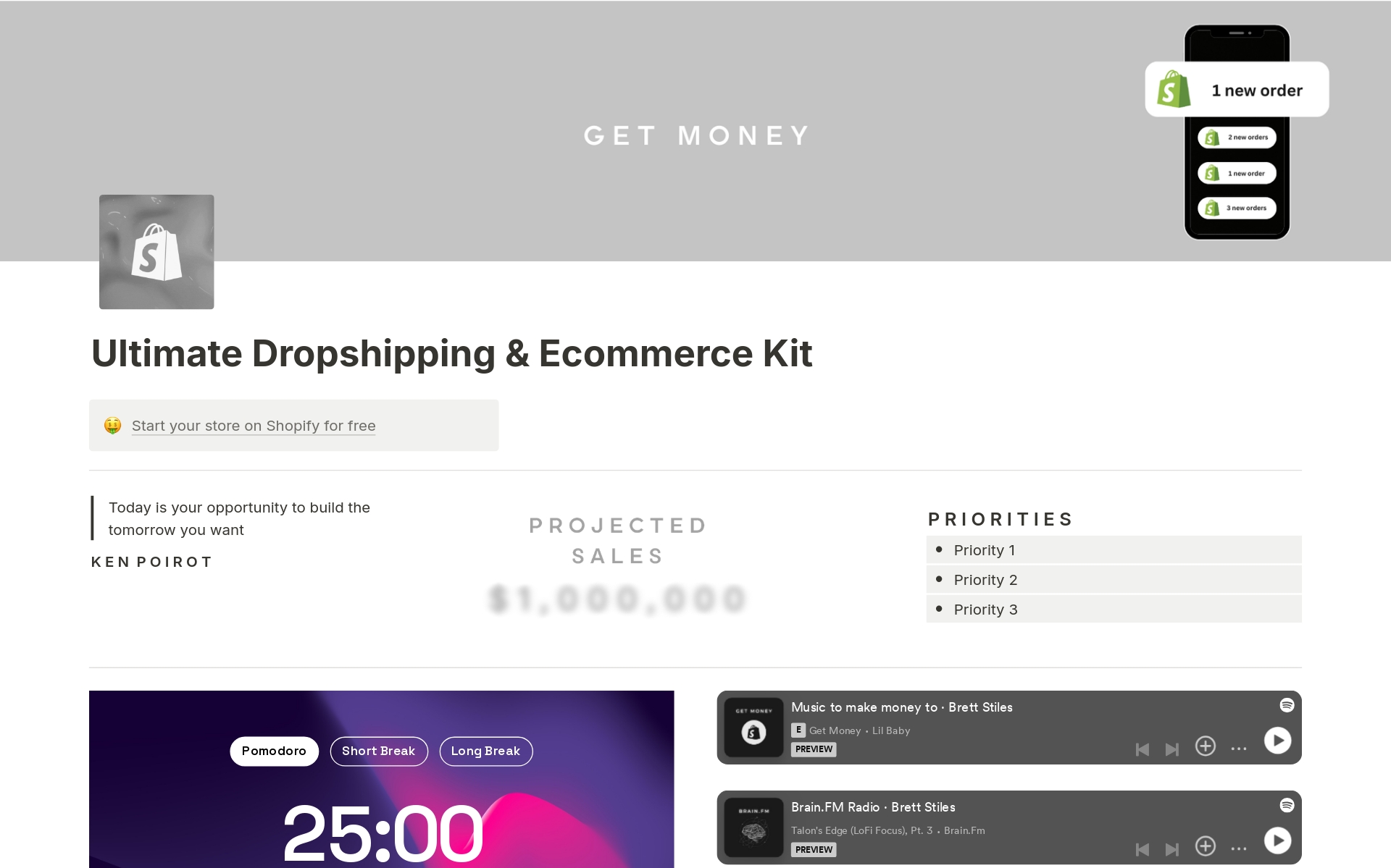 A template preview for Ultimate Dropshipping & Ecommerce Kit