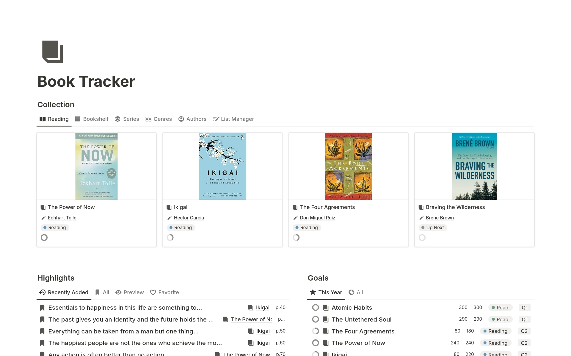 A template preview for Book Tracker - Reading Tracker