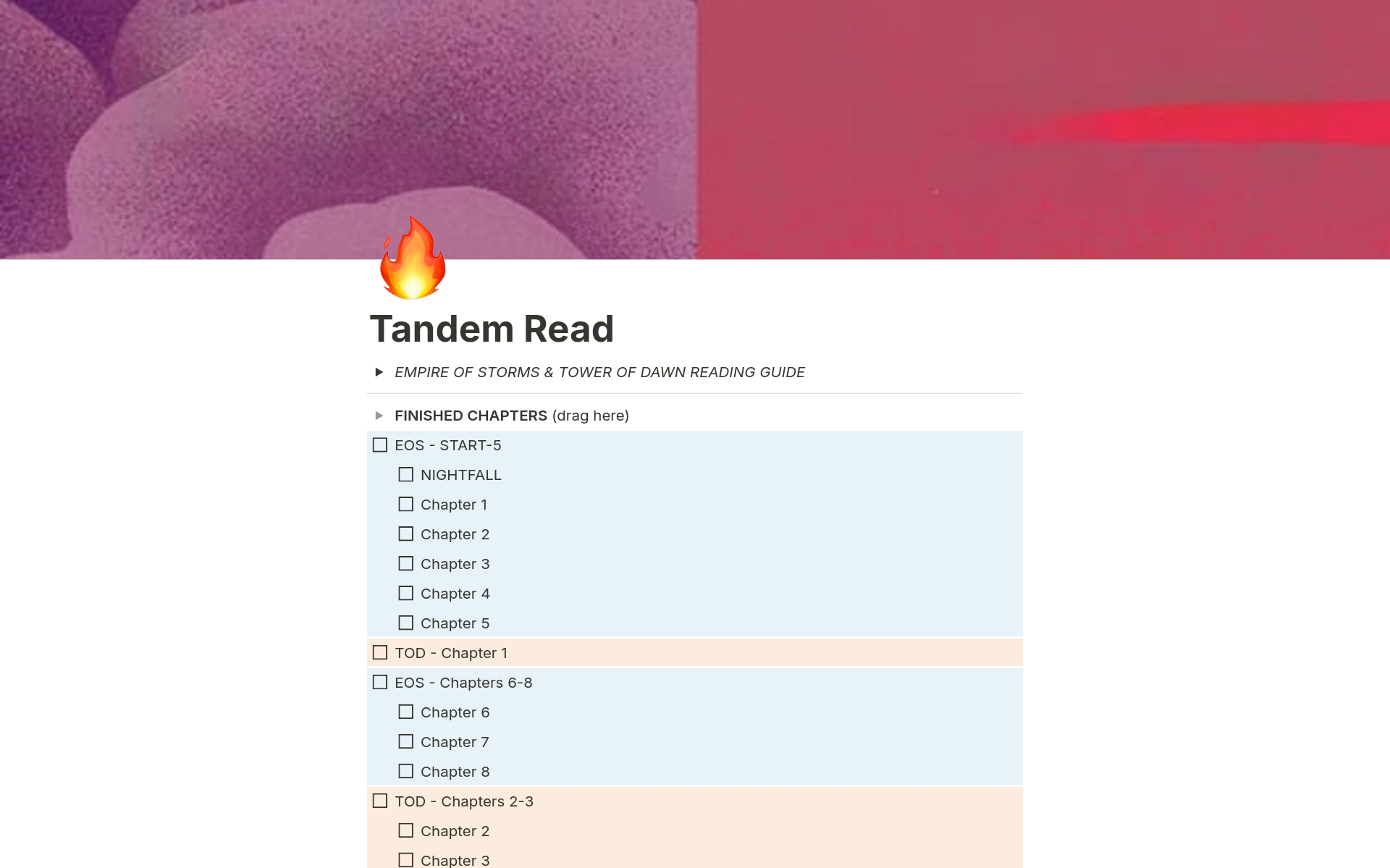 Tandem Read Guide for Throne of Glass Series Template Notion Marketplace
