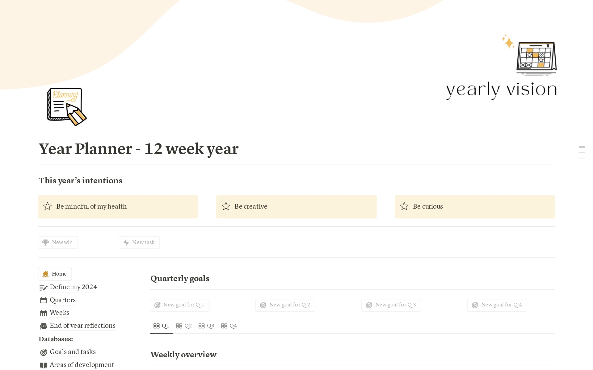 Year planner - 12 week year Template by llsbet | Notion Marketplace