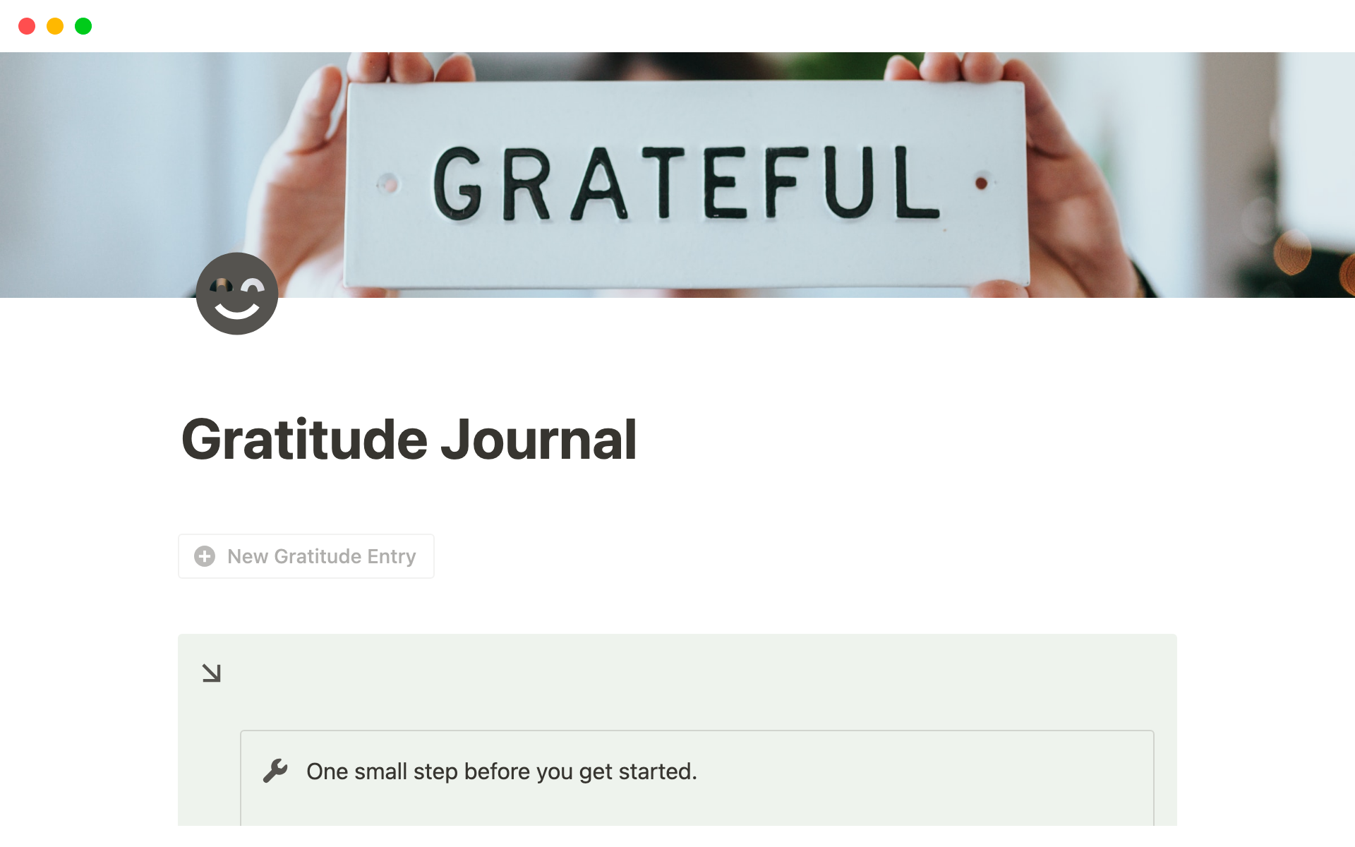 A template preview for Simple Daily Gratitude Journal