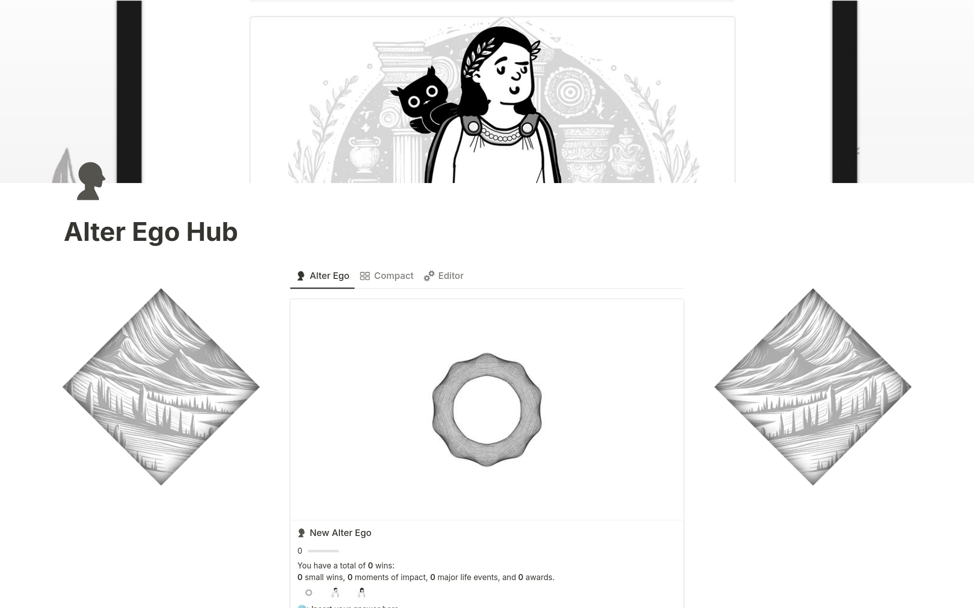 A template preview for Alter Ego Hub