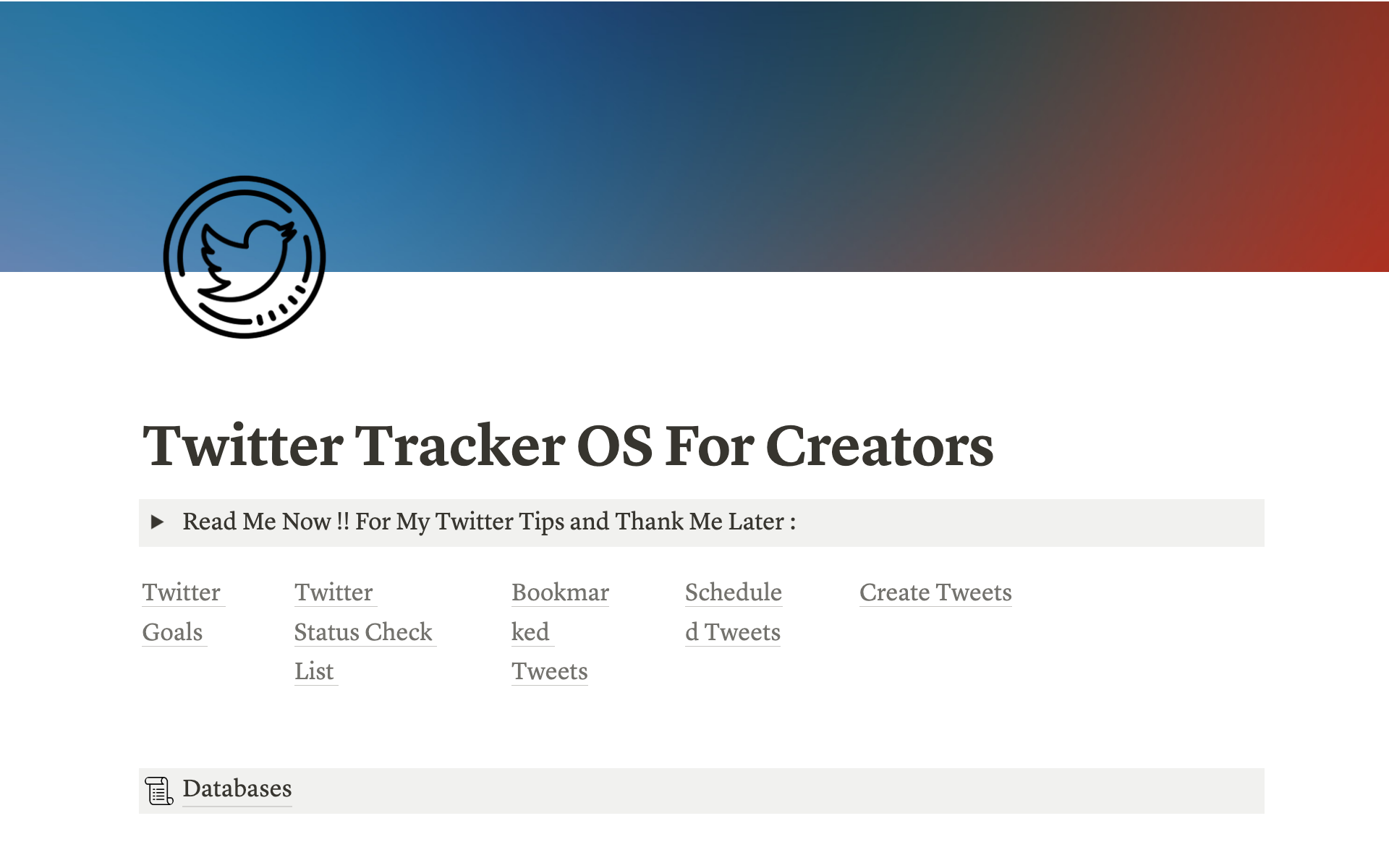 Uma prévia do modelo para Twitter OS For Creators
