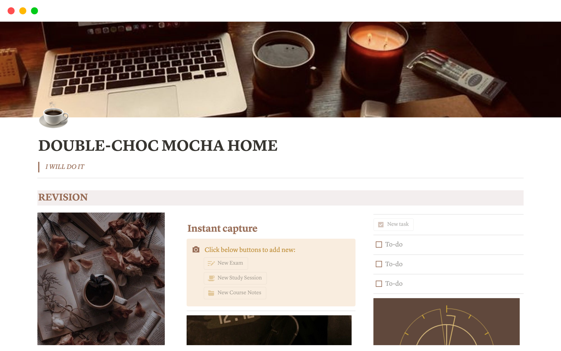 A template preview for Double-choc-mocha Home