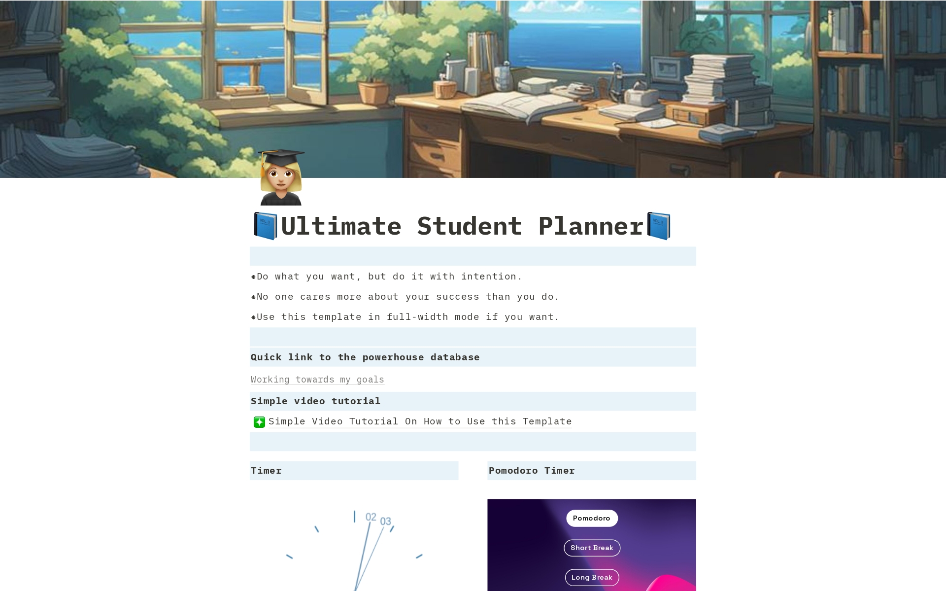 A template preview for Aesthetic & Simple Ultimate Student Planner