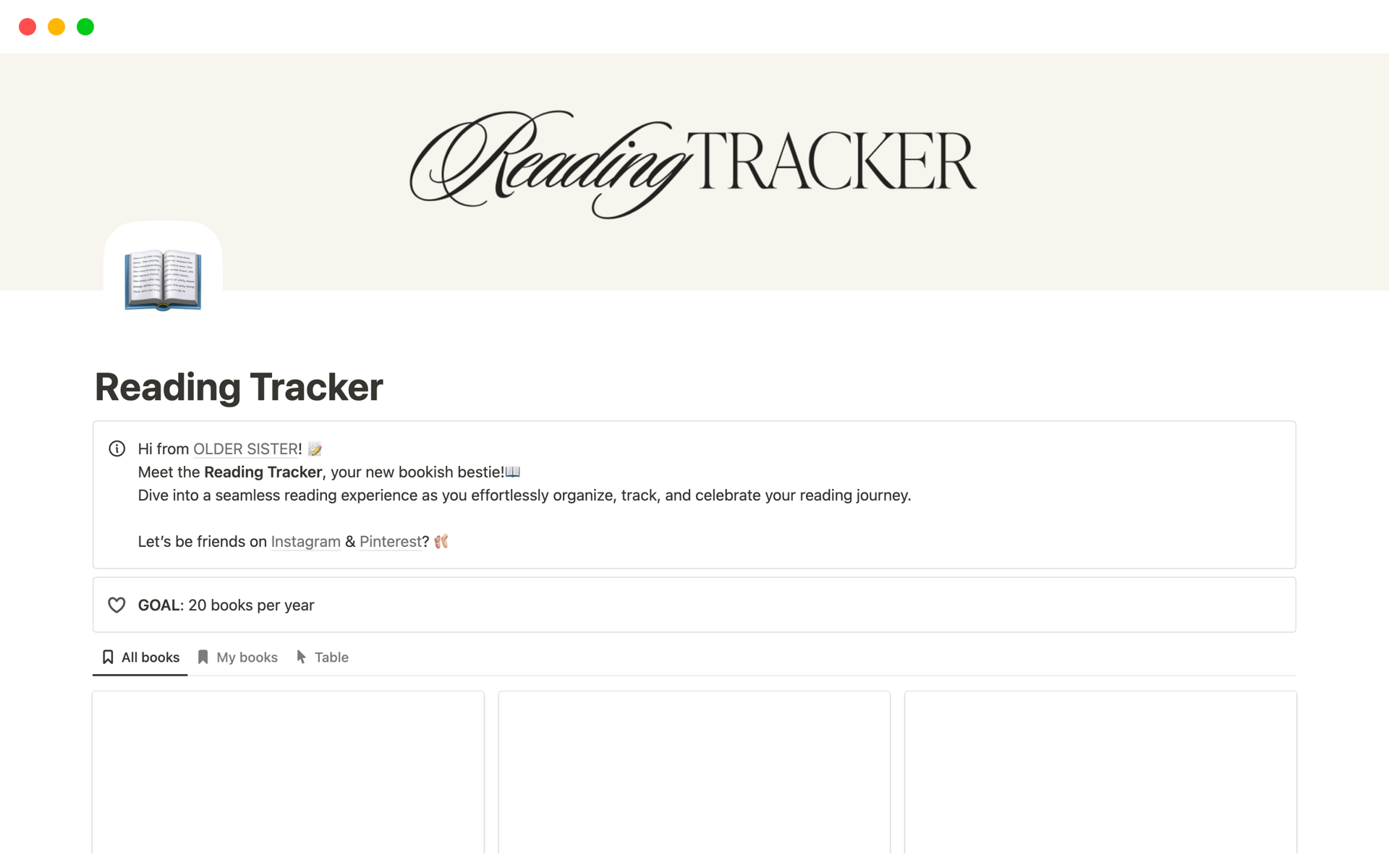 Welcome to our Reading Tracker – your new sidekick for keeping track of all the awesome books you're diving into! It's like a friendly companion on your reading journey, making sure you don't miss a beat. 📖✨
