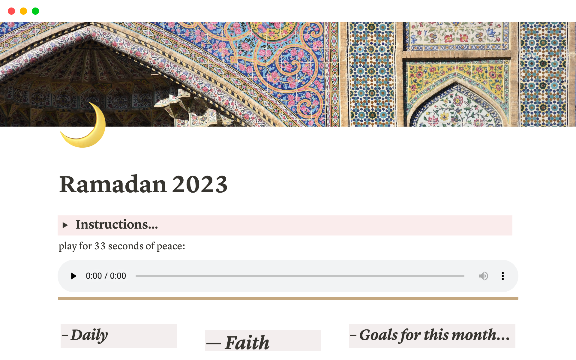 A template preview for Ramadan 2023