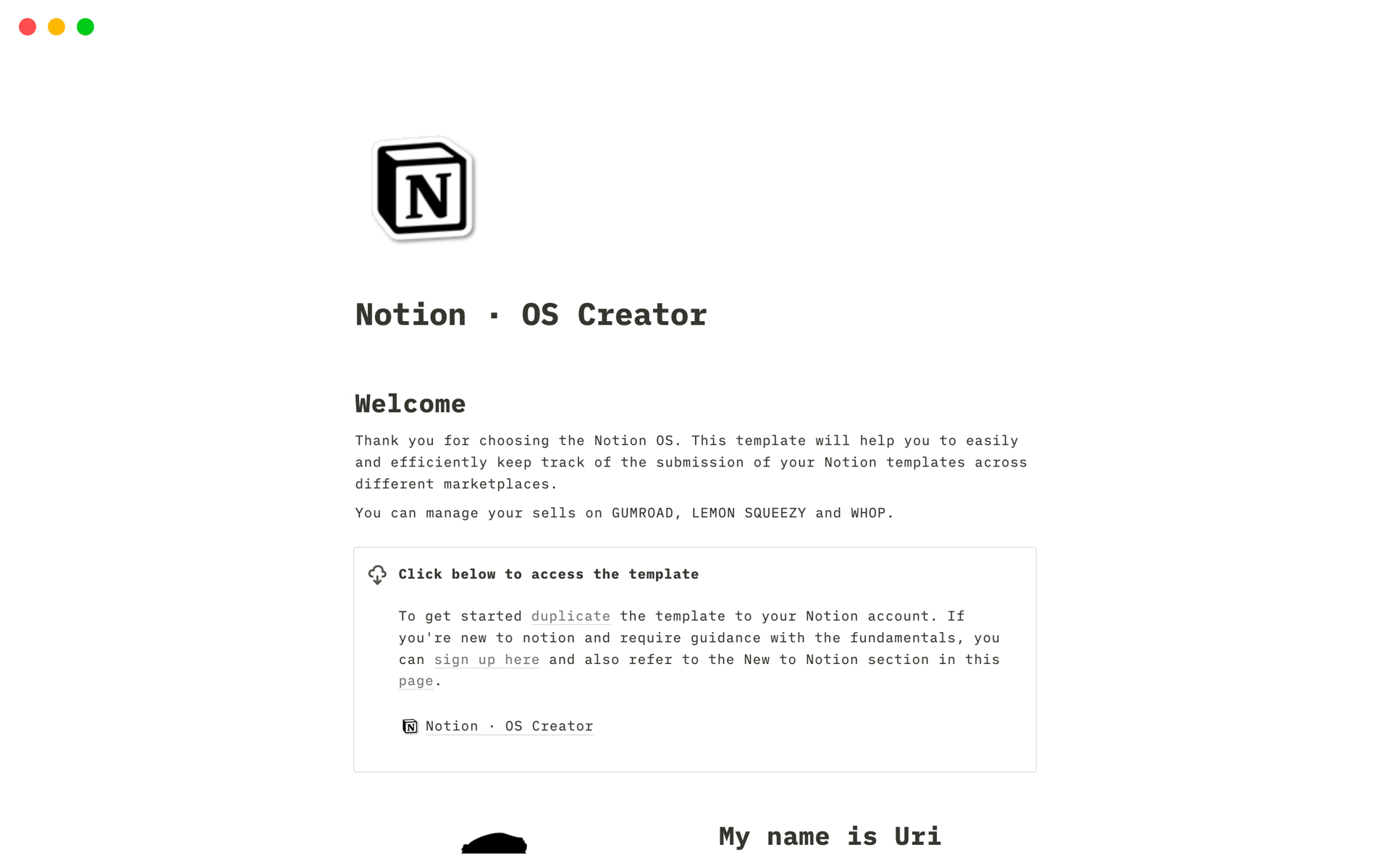 Notion · OS Creator Template Notion Marketplace Notion · OS Creator Template Notion Marketplace