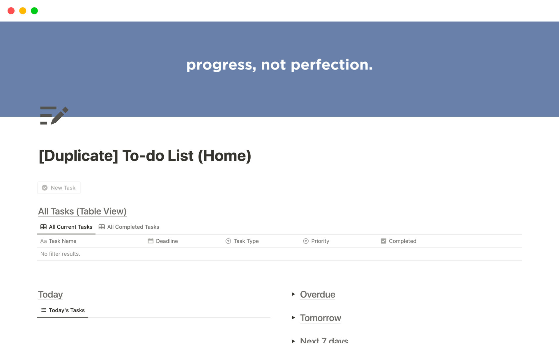 A template preview for Notion To-Do List