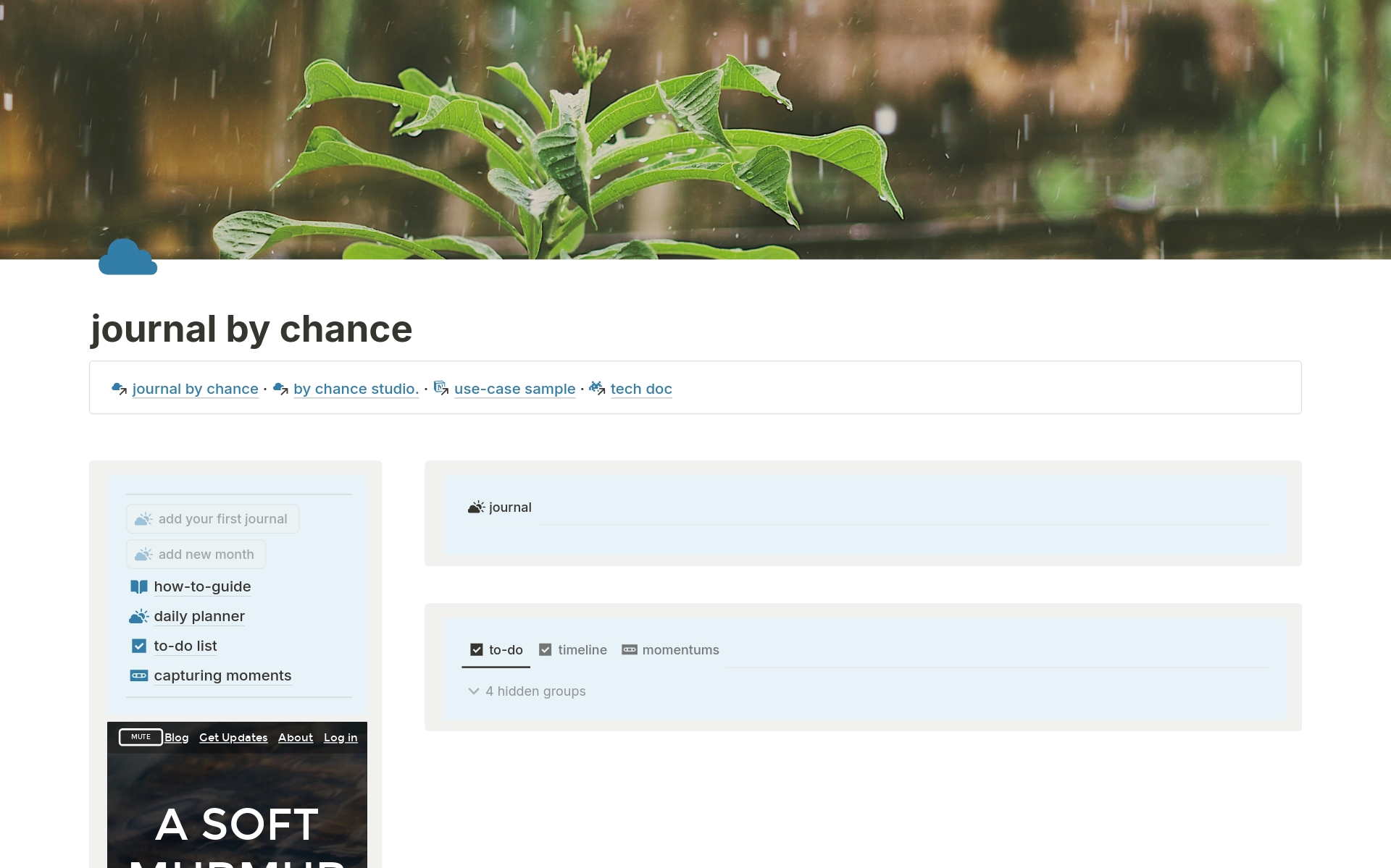 Journal by Chance. Notion Template