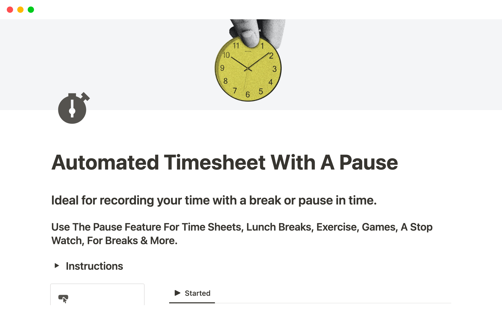 Automated Timesheet With A Pause님의 템플릿 미리보기