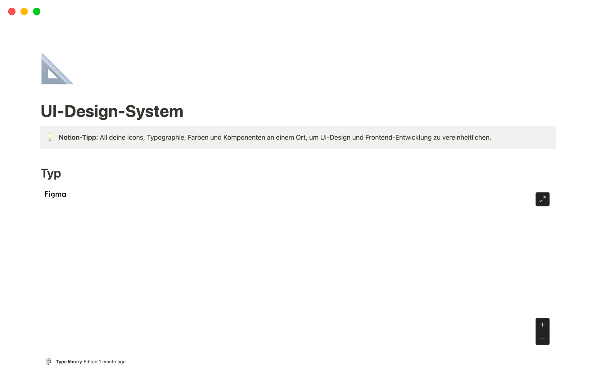 Eine Vorlagenvorschau für UI-Design-System