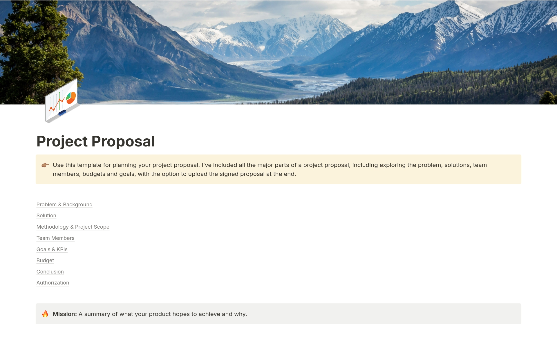 Create your entire project proposal in one page.