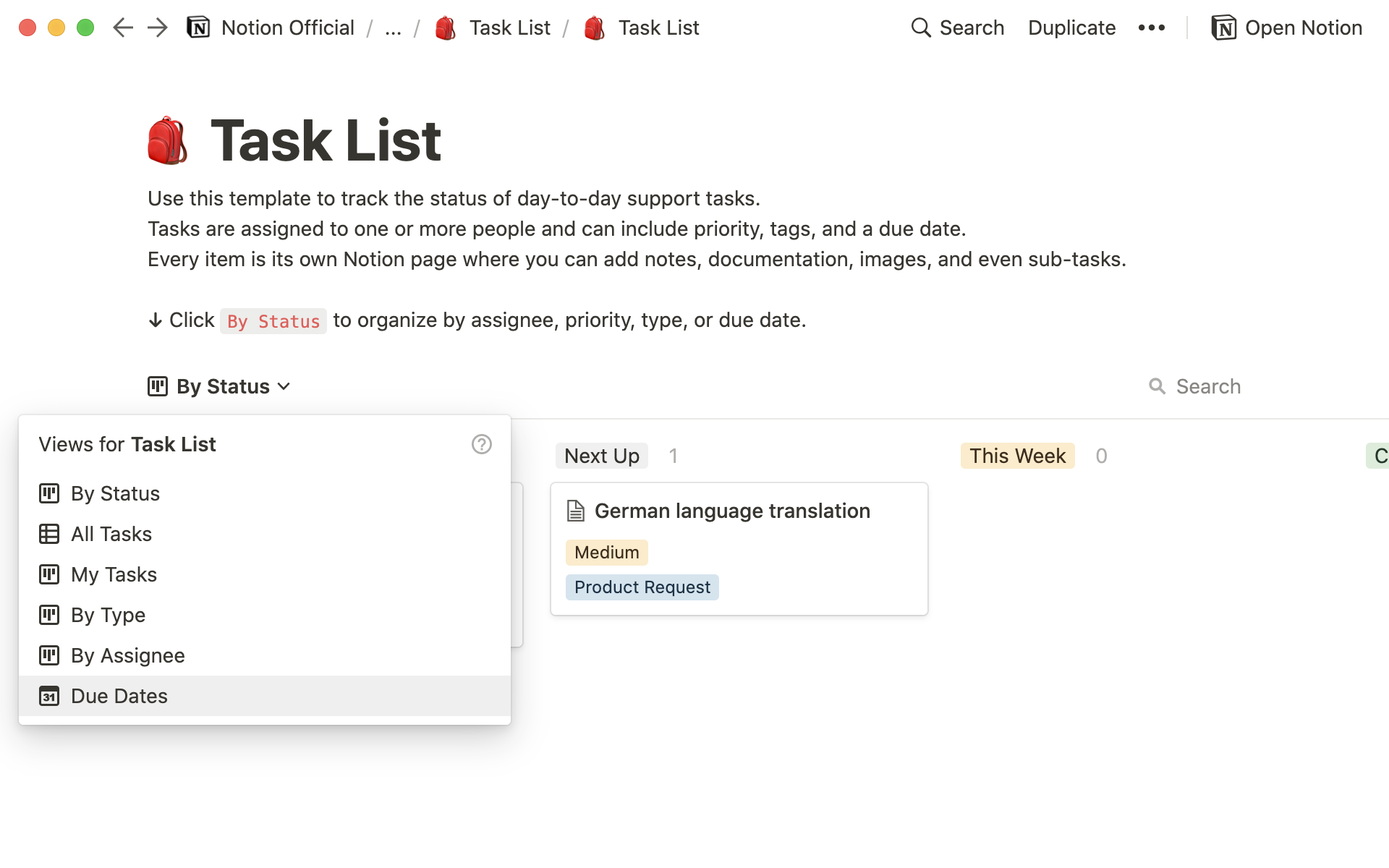  Track the status of day-to-day support tasks.